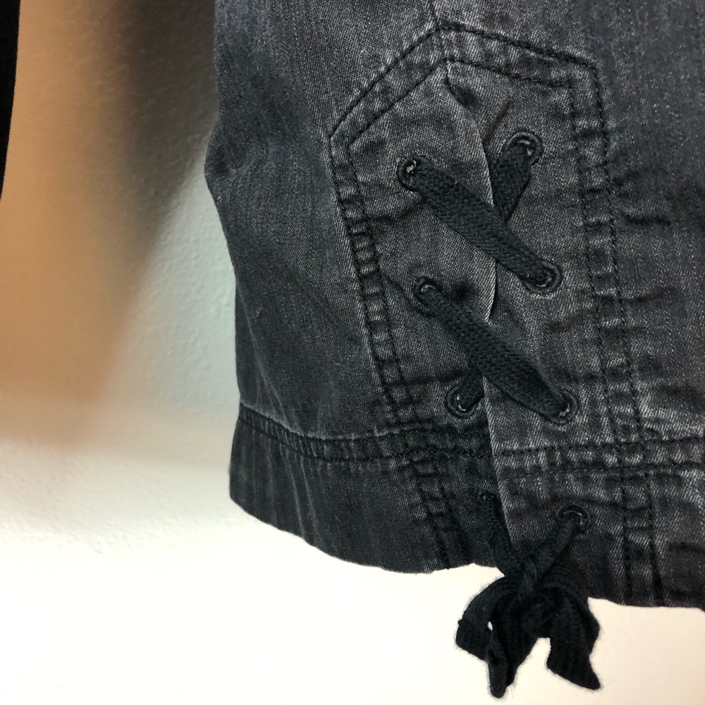 Madewell | Black Denim Lace Up Top - Picture 4 of 6